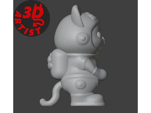 Cat Astronaut Figurine 3D Print Model