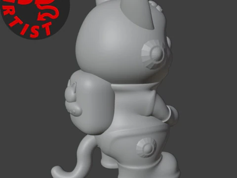 Cat Astronaut Figurine 3D Print Model