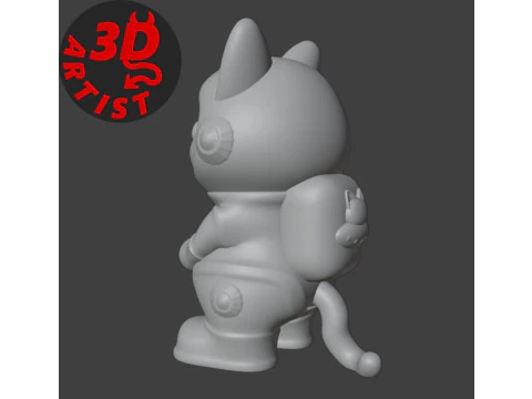 Cat Astronaut Figurine 3D Print Model