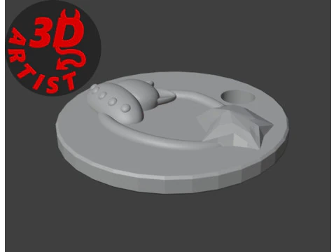 Cat Astronaut Sign Keychain 3D Print Model
