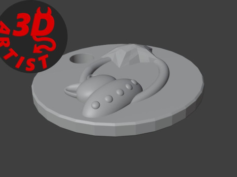 Cat Astronaut Sign Keychain Model Cetak 3D