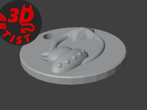 Cat Astronaut Sign Keychain 3D Print Model
