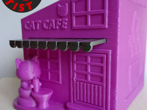 Cat Cafe Organizer 2 versions Modelo de impresión 3D