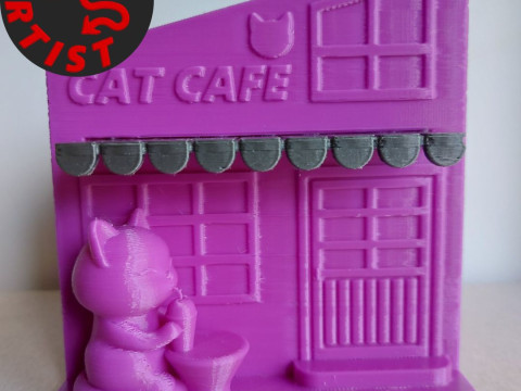 Cat Cafe Organizer 2 versions 3D Принт Модель