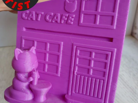 Cat Cafe Organizer 2 versions 3D Print Model