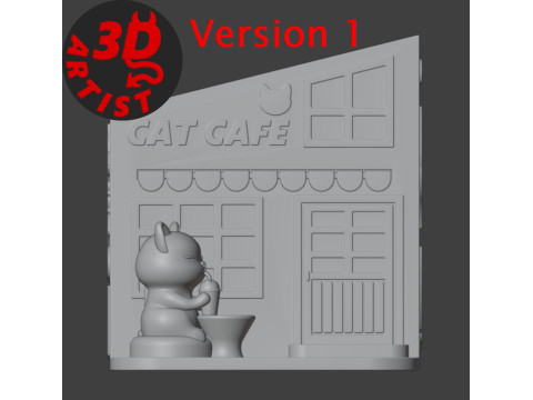 Cat Cafe Organizer 2 versions 3D Принт Модель