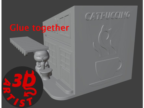 Cat Cafe Organizer 2 versions 3D Принт Модель