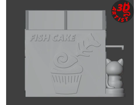 Cat Cafe Organizer 2 versions 3D Print Model
