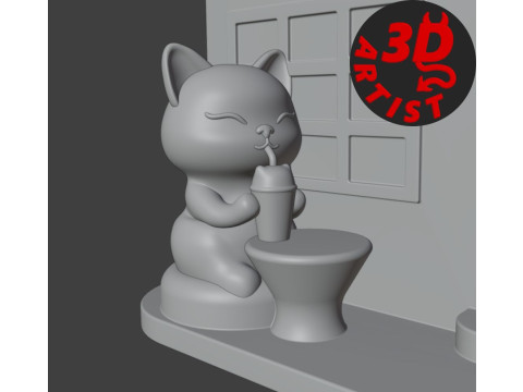 Cat Cafe Organizer 2 versions 3D Принт Модель