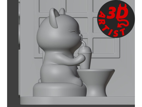 Cat Cafe Organizer 2 versions 3D Принт Модель