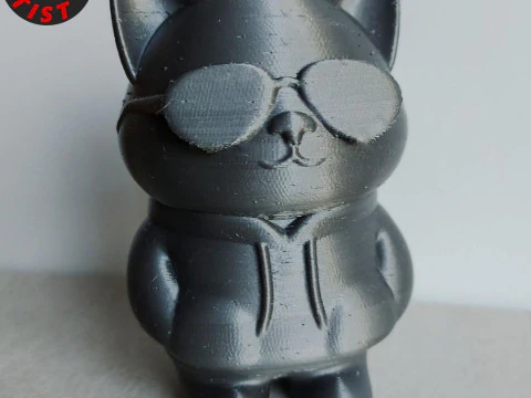 Cat with glasses Figurine 3D Print Model