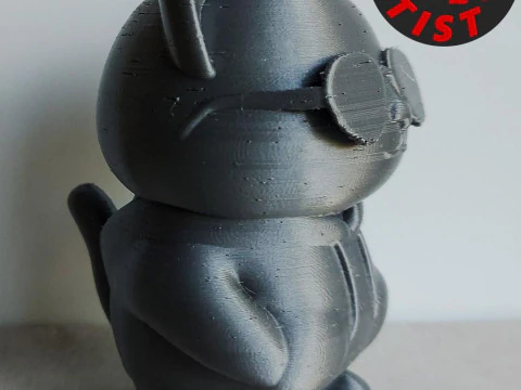 Cat with glasses Figurine 3D Print Model