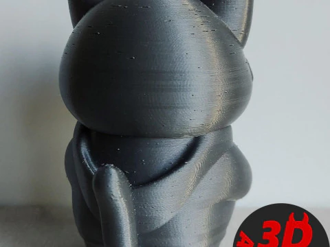 Cat with glasses Figurine 3D Print Model