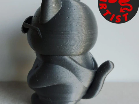 Cat with glasses Figurine 3D Print Model