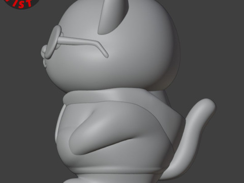 Cat with glasses Figurine Model do druku 3D