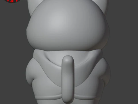 Cat with glasses Figurine 3D Print Model