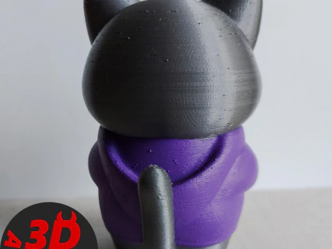 Cat with glasses Figurine 3D Print Model