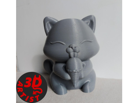 Cat with ice cream Figurine Modello di stampa 3D