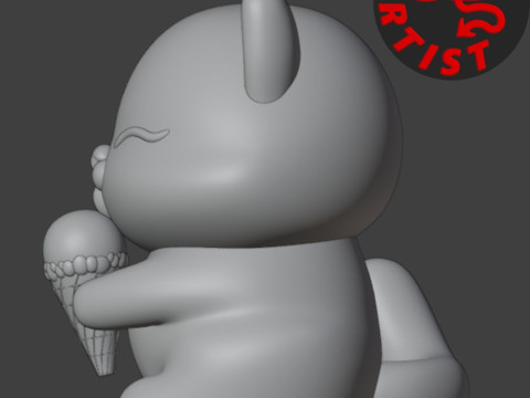 Cat with ice cream Figurine Modello di stampa 3D