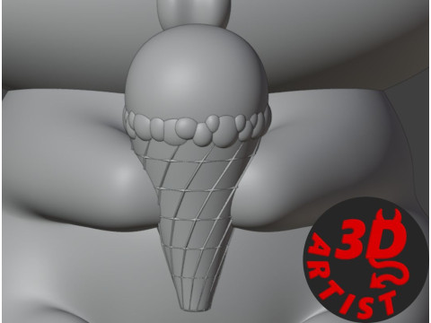 Cat with ice cream Figurine Modello di stampa 3D