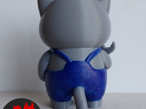 Cat Auto Mechanic Figurine Modelo de Impressão 3D
