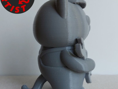 Cat Auto Mechanic Figurine Modelo de Impressão 3D