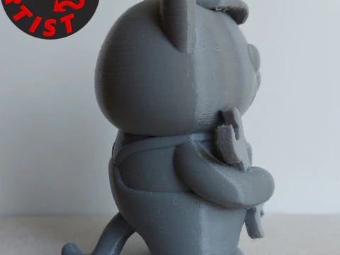 Cat Auto Mechanic Figurine 3D Print Model