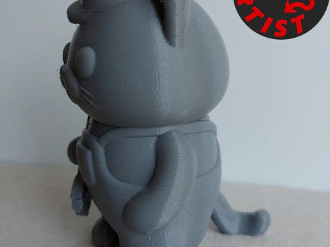 Cat Auto Mechanic Figurine 3D Print Model