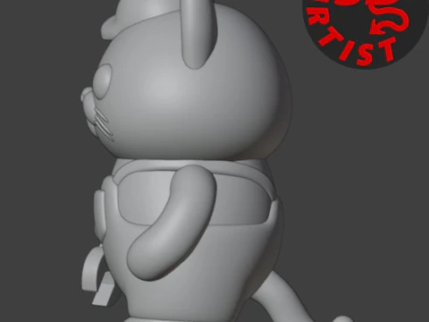 Cat Auto Mechanic Figurine 3D Print Model