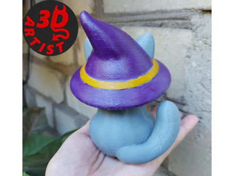 Halloween Cat Figurine 3D Print Model
