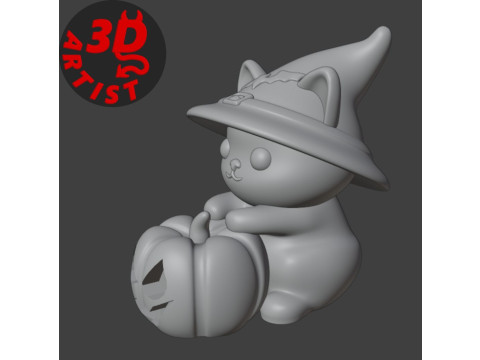 Halloween Cat Figurine Model do druku 3D