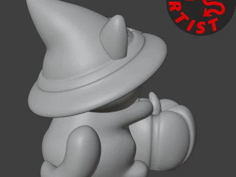 Halloween Cat Figurine 3D Print Model