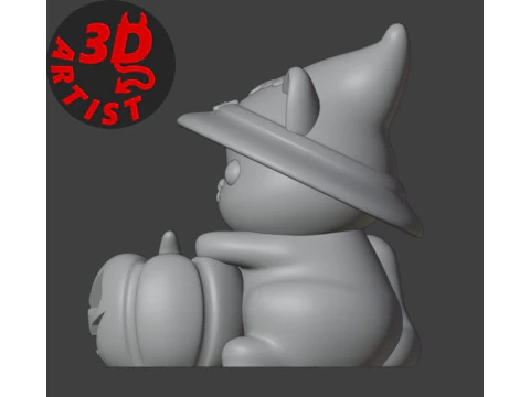 Halloween Cat Figurine 3D Print Model