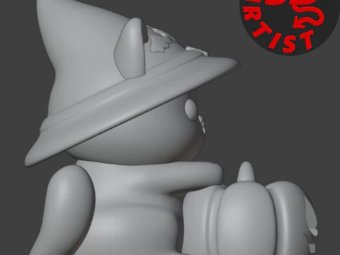 Halloween Cat Figurine 3D Print Model