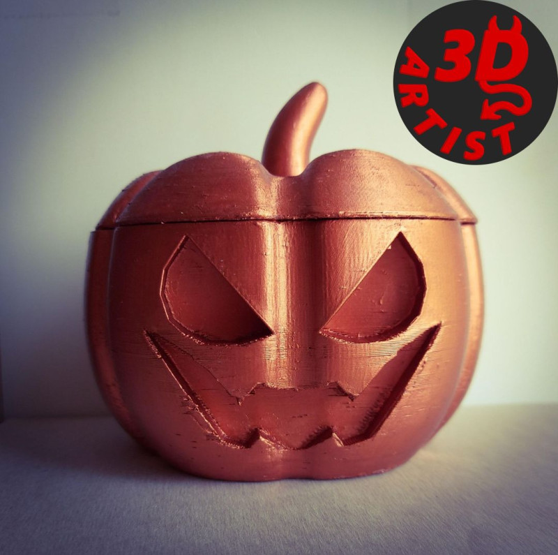 Pumpkin Box 3D Baskı Modeli .c4d .max .obj .3ds .fbx .stl .blend 