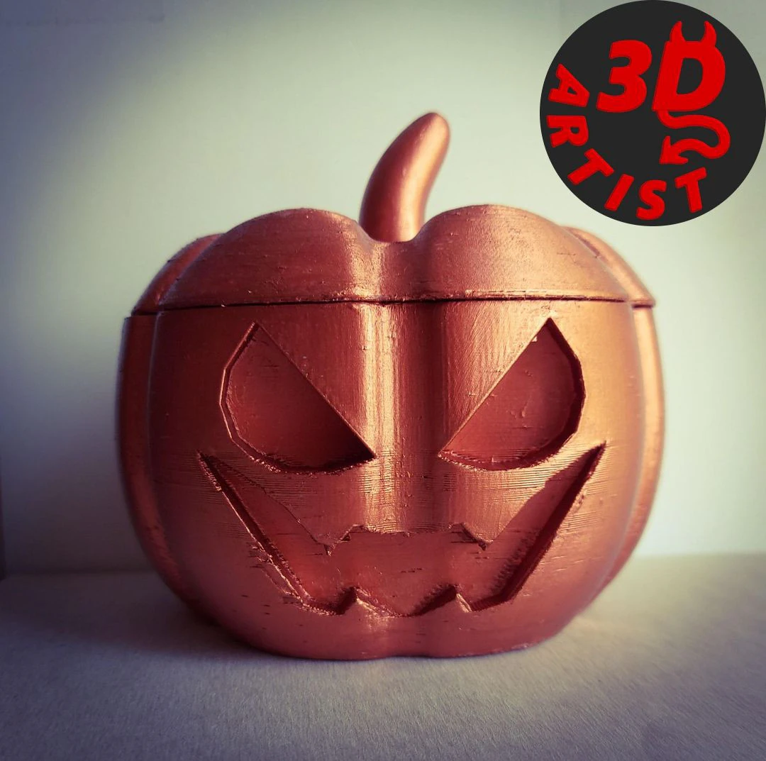 Pumpkin Box 3D Print Model .c4d .max .obj .3ds .fbx .stl .blend 