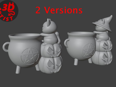 Witchs Cauldron Organizer2 Versions 3D Print Model