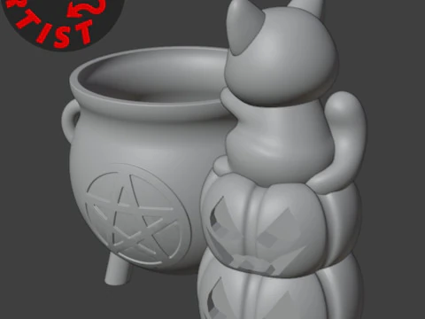 Witchs Cauldron Organizer2 Versions 3D Print Model