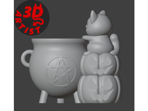 Witchs Cauldron Organizer2 Versions 3D Принт Модель