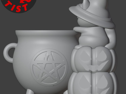 Witchs Cauldron Organizer2 Versions 3D Принт Модель