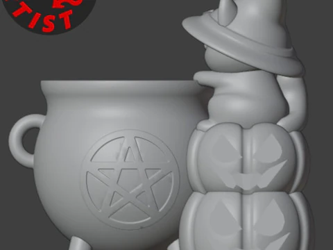 Witchs Cauldron Organizer2 Versions 3D Print Model