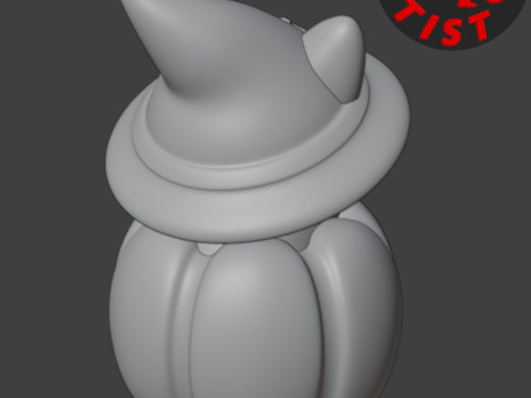 Cat in a pumpkin Figurine 2 versions 3D प्रिंट मॉडल
