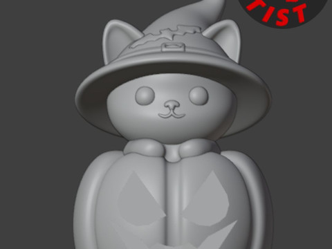 Cat in a pumpkin Figurine 2 versions 3D प्रिंट मॉडल