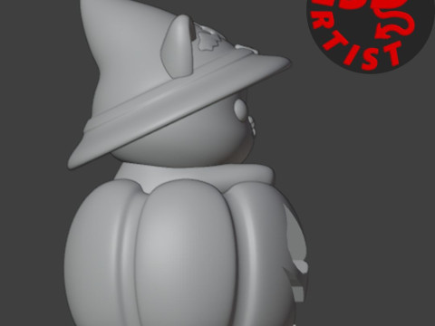 Cat in a pumpkin Figurine 2 versions 3D प्रिंट मॉडल