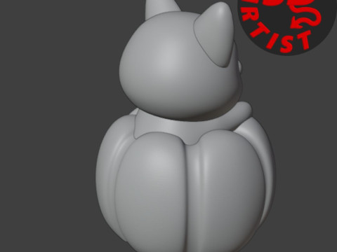 Cat in a pumpkin Figurine 2 versions 3D प्रिंट मॉडल