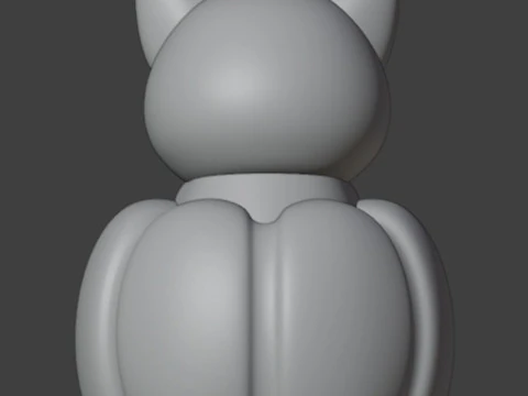 Cat in a pumpkin Figurine 2 versions 3D Print Model