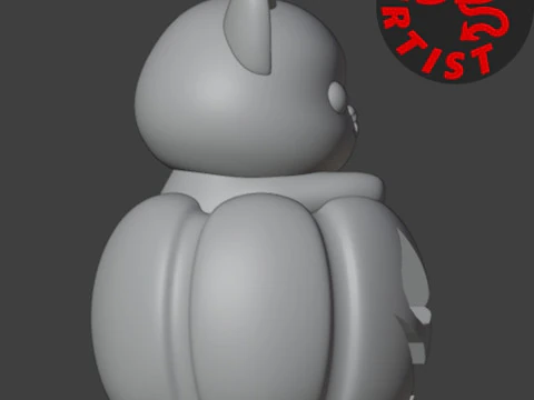 Cat in a pumpkin Figurine 2 versions 3D Print Model