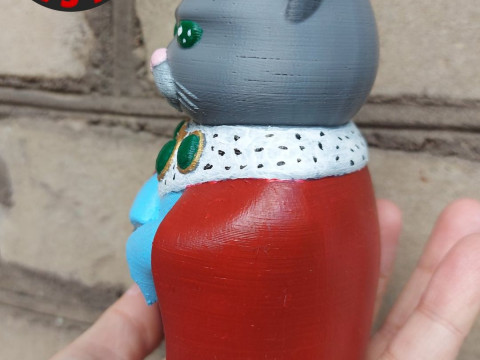 King Cat Figurine 3Dプリントモデル