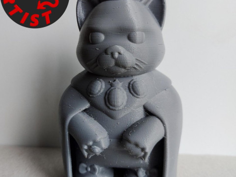 King Cat Figurine 3Dプリントモデル