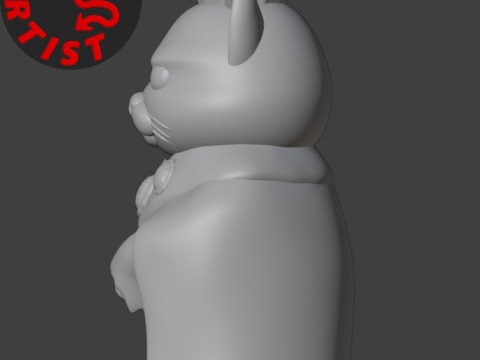 King Cat Figurine 3Dプリントモデル